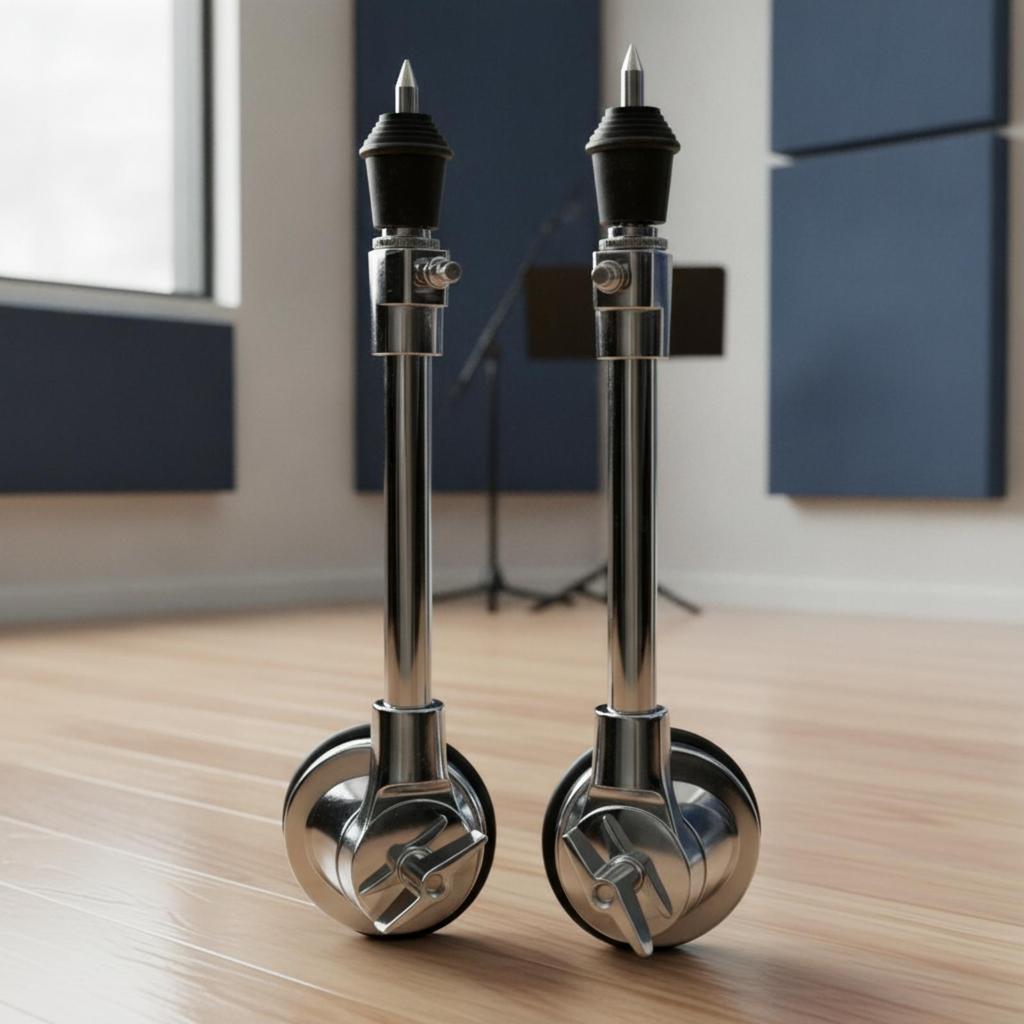 2 Pieces Drum Leg with Caster Bass Mobile Hardware for Drummers, Percussionists, Stage,