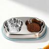 Single/Double Bowl Stainless Steel Cat Bowl Non Slip Pet Drinking Bowl  For Dogs Cats