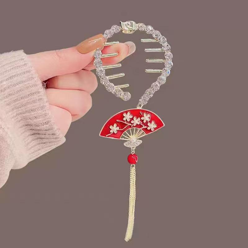 Modern Antique Lily of the Valley Tassel Hairpin - Elegant Updo Clip