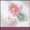 Modern Ceramic Fake Flower Wall Hanging Crafts Decoration Home Livingroom Wall Mural Ornaments Hotel Porch 1D Wall Sticker Art