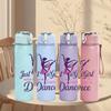 1PC Just A Girl Who Loves Dance Print 750ml Color Plastic Sports Water Bottle Leakproof Flip Straw Lid Suitable for Sports Office Home Use