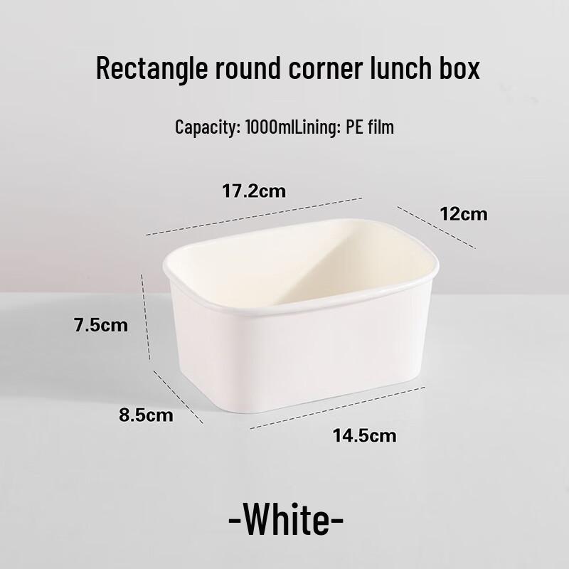1000ml Rectangular Lidless Paper Food Containers