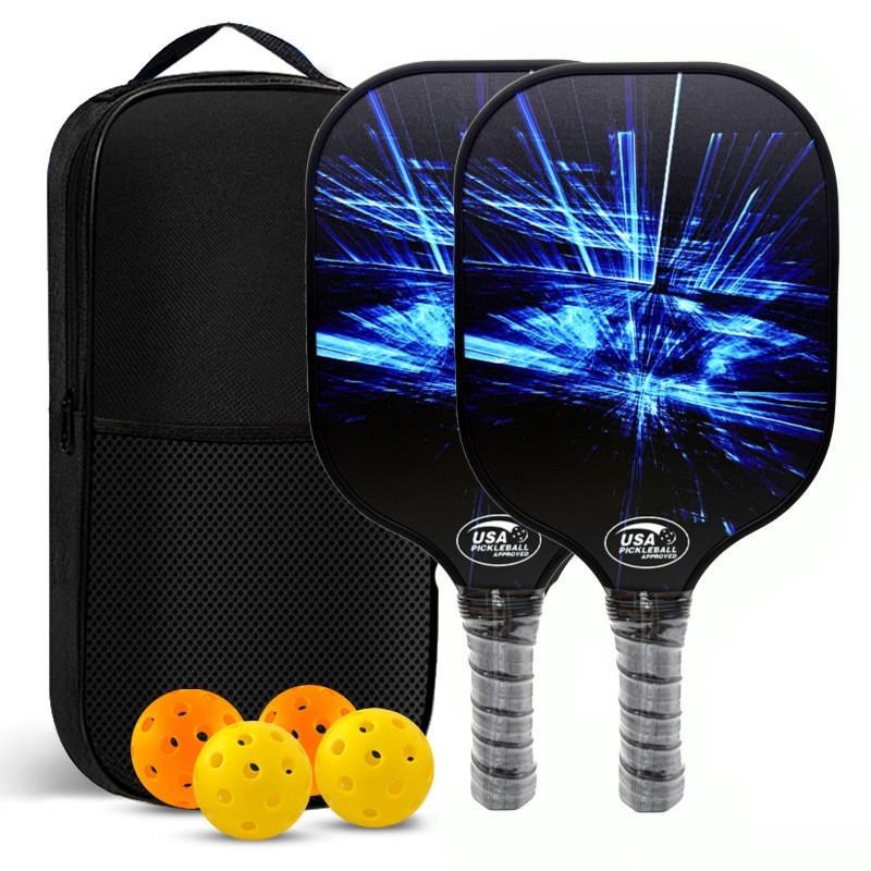 Fiberglass Pickleball Paddle Set Portable Outdoor Training Game Racquet Kit