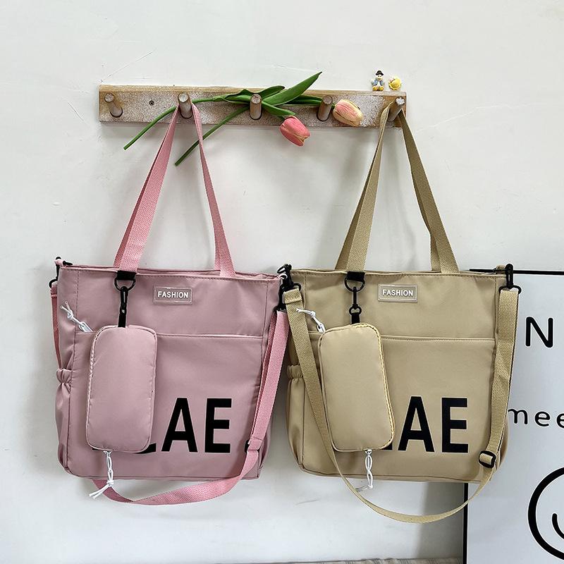 Popular Shoulder Bag Female Simple Casual Student Class Tote Bag Large Capacity Letter Messenger Bag