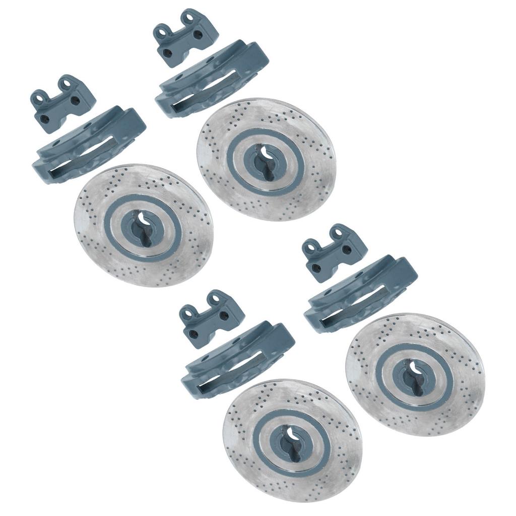 4Pcs Simulation Metal Brake Discs Calipers Fit for Traxxas TRX4 TRX6 1 10 RC Car PartsGray