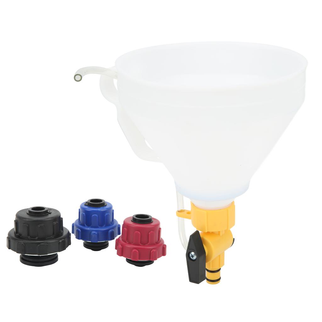 Radiator Coolant Refill Funnel Spill Proof Engine Cooling System Filling Kit with 3 Adapters Replacement for Ford