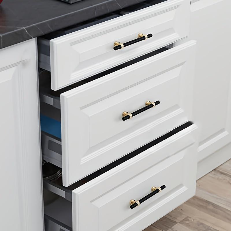 12 Pcs Modern Zinc Alloy Black Gold Door Handles Kitchen Cabinet Handles Solid Drawer Knobs Fashion Furniture Handle Hardware