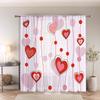 Romantic Red Pink Heart Shaped Window Curtain Single Piece Valentine's Day Rod Pocket Bedroom Decorative Cool And Sweet