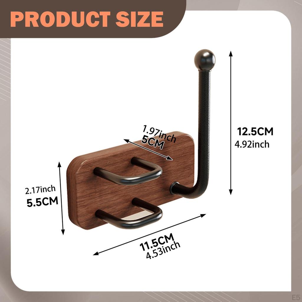 Brush And Comb Holder, Hair Tool Organizer, Made of Solid Wood, Easy To Install, Sturdy Compact,