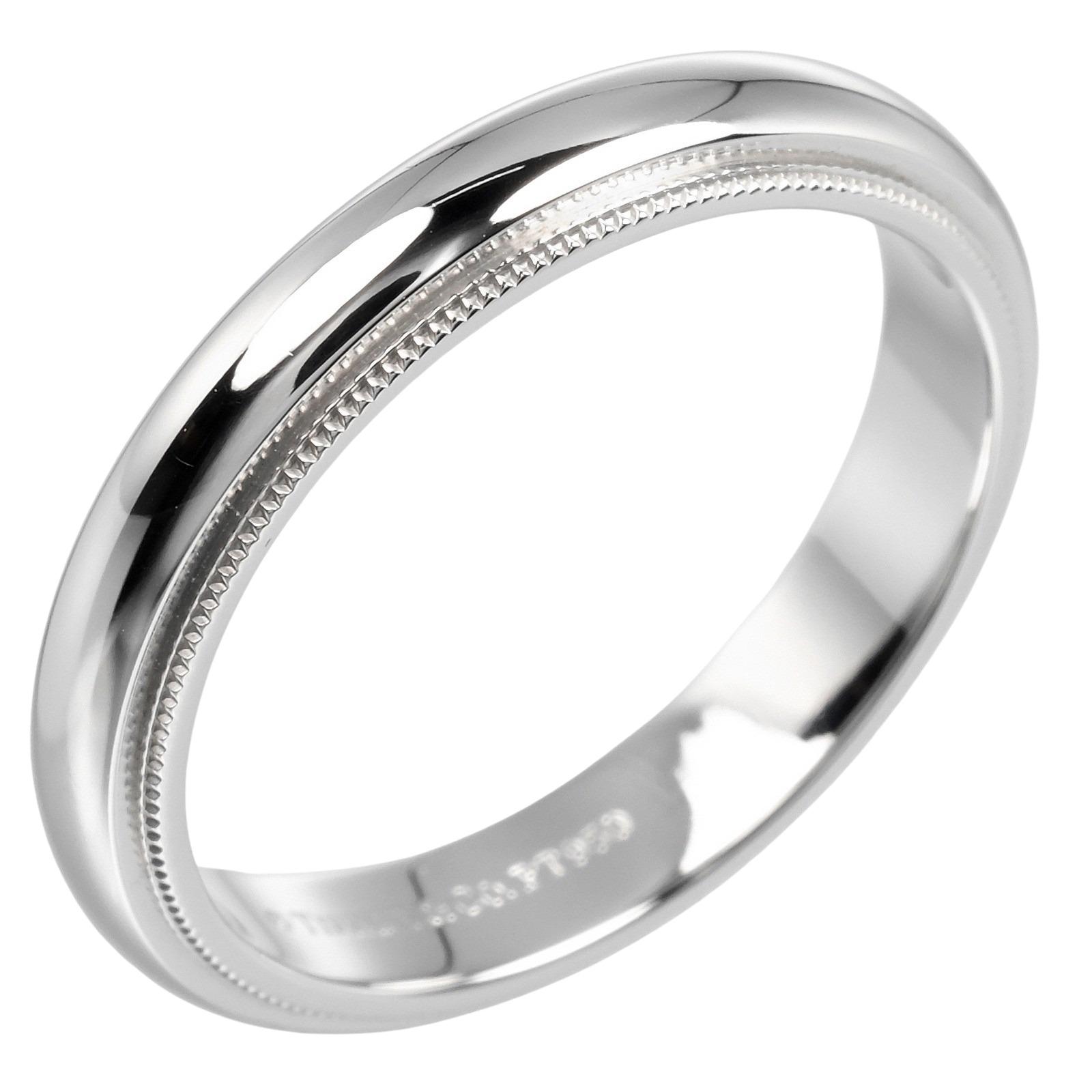

TIFFANY&Co. Gathered Milgrain Ring 0.2 model Pt950Platinum #8.2(US Size) 8.16g mens Used