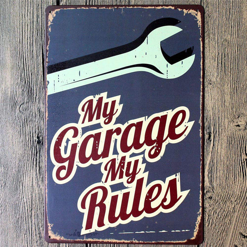 My Garage My Rules Wall Painting, Tin Sign, Pub, Club, Gallery Poster Tips, Vintage Plaque, Home Decor Plate, Mix Order, A560