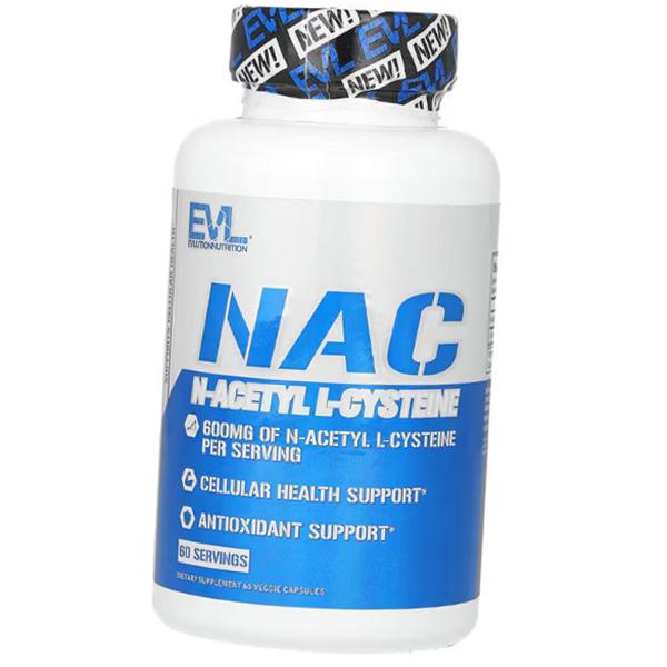 N-acetyl L-cysteine, NAC 600, Evlution Nutrition  60 Capsules (70385001)