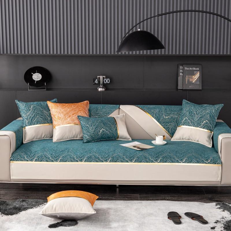 Chenille Wave Pattern Sofa Cushion Non-Slip Four Seasons Universal Modern Simple Cushion Armrest Backrest Towel Cover Cloth Cover Cover