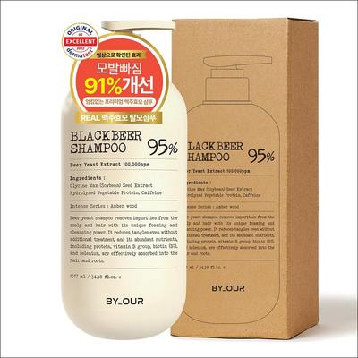 [BYOUR] Black Beer Yeast Anti-Hair Loss Shampoo 1.017L - Sweet Woody Scent, Scalp Care & Hair Thickening (Authentic)