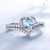 Umcho Ringe mit himmelblauem Topas, Schmuckgeschenke zum Jahrestag, Geburtstag, Valentinstag, für Frauen, Ehefrauen und Mädchen