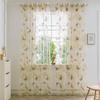 Tulle Sheer Curtain Butterfly Printed Transparent Window Voile Drape Valance Fabric Romantic Floral Window Screening 1 PC