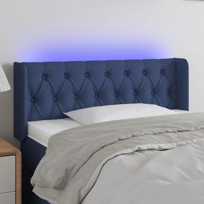 VidaXL LED Headboard Bedroom Furniture Single Bed Accessory Headboard Bed Frame Interior Blue 3123560