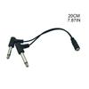 TRS Stereo 3.5mm Female Jack to Dual 6.35mm Male Plug Mono TS Right Angle Audio Adapter Y Splitter Cable Mixer Cable