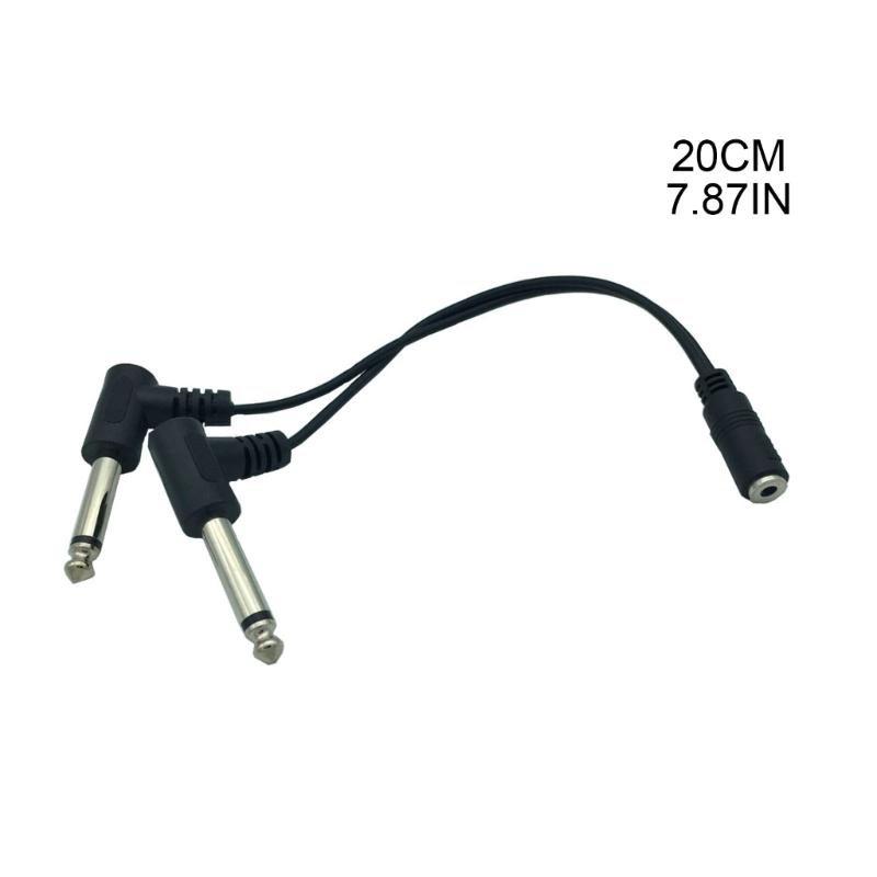 TRS Stereo 3.5mm Female Jack to Dual 6.35mm Male Plug Mono TS Right Angle Audio Adapter Y Splitter Cable Mixer Cable