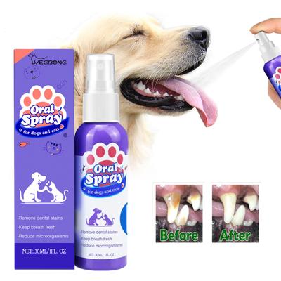Yegbong Breath Freshener for Dogs & Cats  Teeth Cleaning Spray Dog Bad Breath Pet Oral Care Spray 30ml