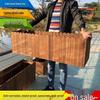 Carbonized Wood Planter Box: Anti-Corrosion, Thickened, Rectangular, Ideal for Flowers & Vegetables on Balcony or Courtyard.