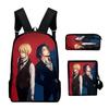 Classic Novelty Moriarty the Patriot 3D Print 3pcs/Set School Bags Laptop Daypack Backpack Inclined Shoulder Bag Pencil Case