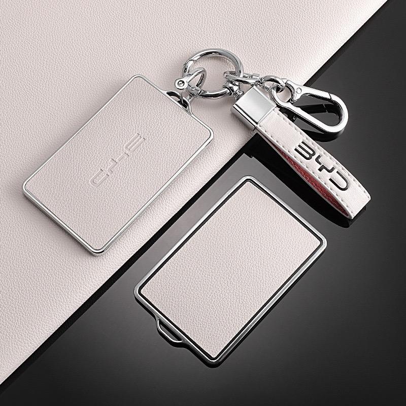 Car NFC Card Key Case Cover Full Shell Leather Keychain Pendant For BYD Tang DM Han EV Song PRO Qin PLUS DMI Key Bag Accessories