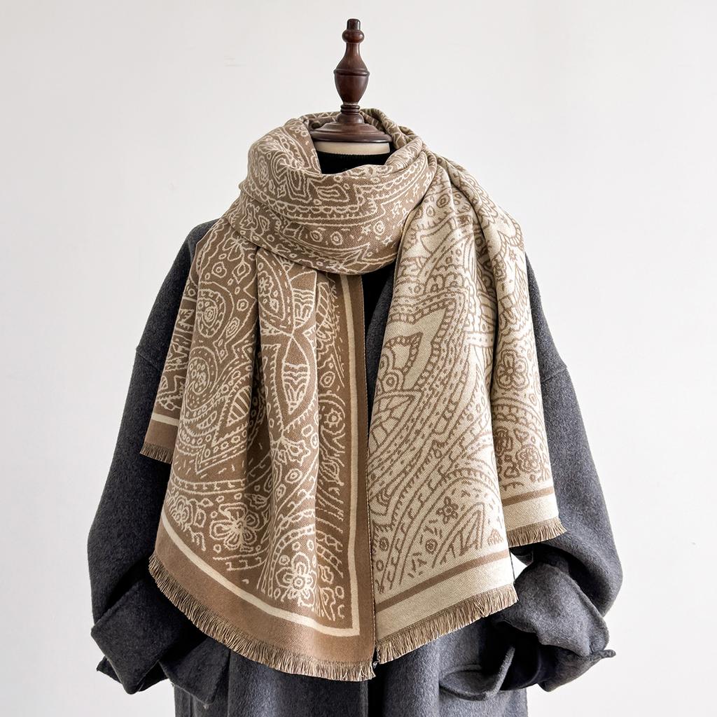 New Fashion Cashmere Women Paisley Print Double-sided Scarf Winter Warm Elegance Shawl Pashmina Female Outdoor Scarves