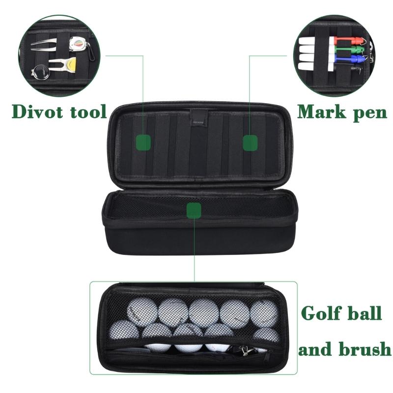 Golf Balls Storage Box Hard Case Glove Holder Golf Accessory Protect Case Golf Valuables Protective Box Easy to Carry