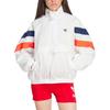 adidas Originals Half-Zip Windbreaker With Color Block High Collar Loose Long Sleeve Jacket Women Outerwear White IS2320