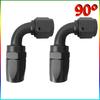 2PCS Swivel Hose End Fitting AN4AN6AN8AN10AN12 Fittings Adapter 0°/45°/90°180°  Aluminum Oil Fuel Line Reusable Universal  Black
