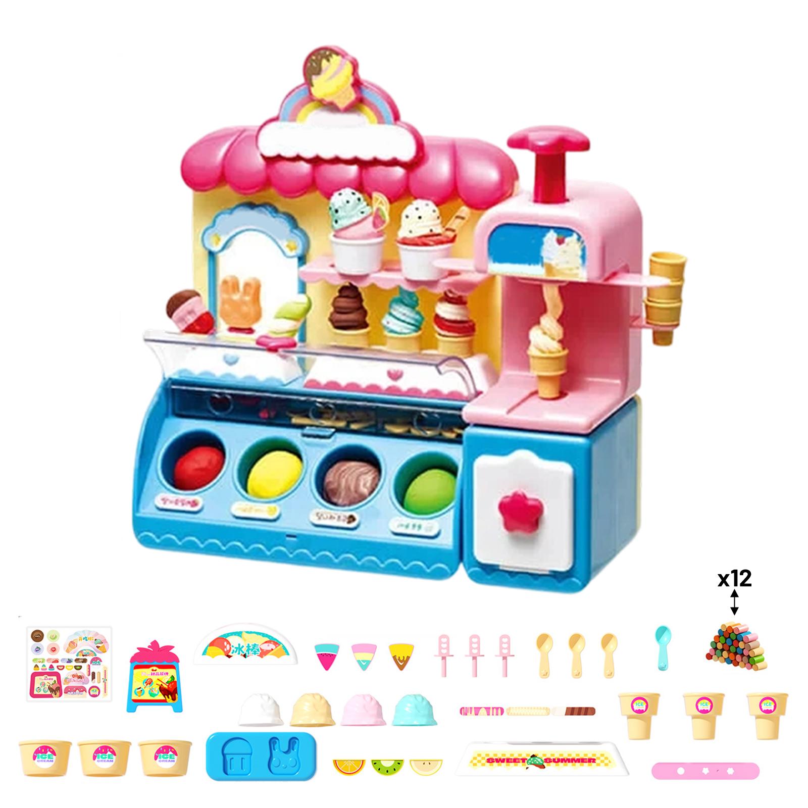 Children s Mold Intelligent Ice Cream Shop Colorful Ice Cream Machine Toys Girl Birthday Gifts;12*20g