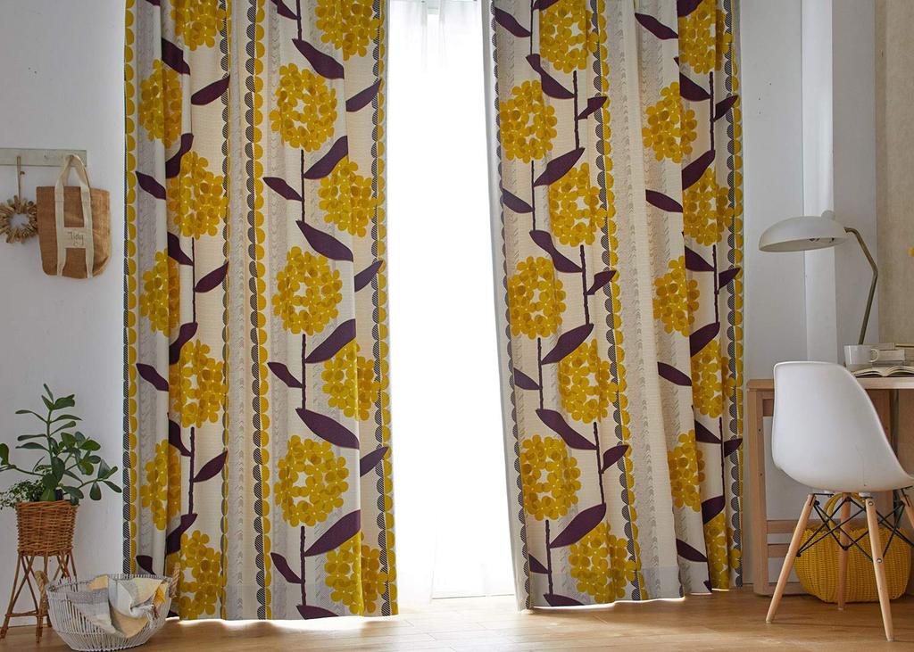 Suminoe Blackout 100 x 178 1 V1234 Curtains, Yellow, cm, Keiransus, Washable, Piece,