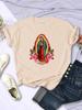 Casual Woman T-Shirts Our Lady Of Guadalupe Print Tee Clothing Street Creativity Tops Fashion Short Sleeve Breathable Streetwear