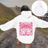 Womens Oversized Hooded Sweatshirt With Palm Tree Print Drop Shoulder Long Sleeve Fleece-Lined Casual Streetwear