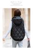 Gilet Trapuntato con Cappuccio Dimagrante Taglie Forti da Donna - Stile Coreano Autunno/Inverno 2025 Cotone Piumino