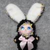 Curly-Haired Lolita Rabbit Doll Pendant: Cute Silicone Bag Charm