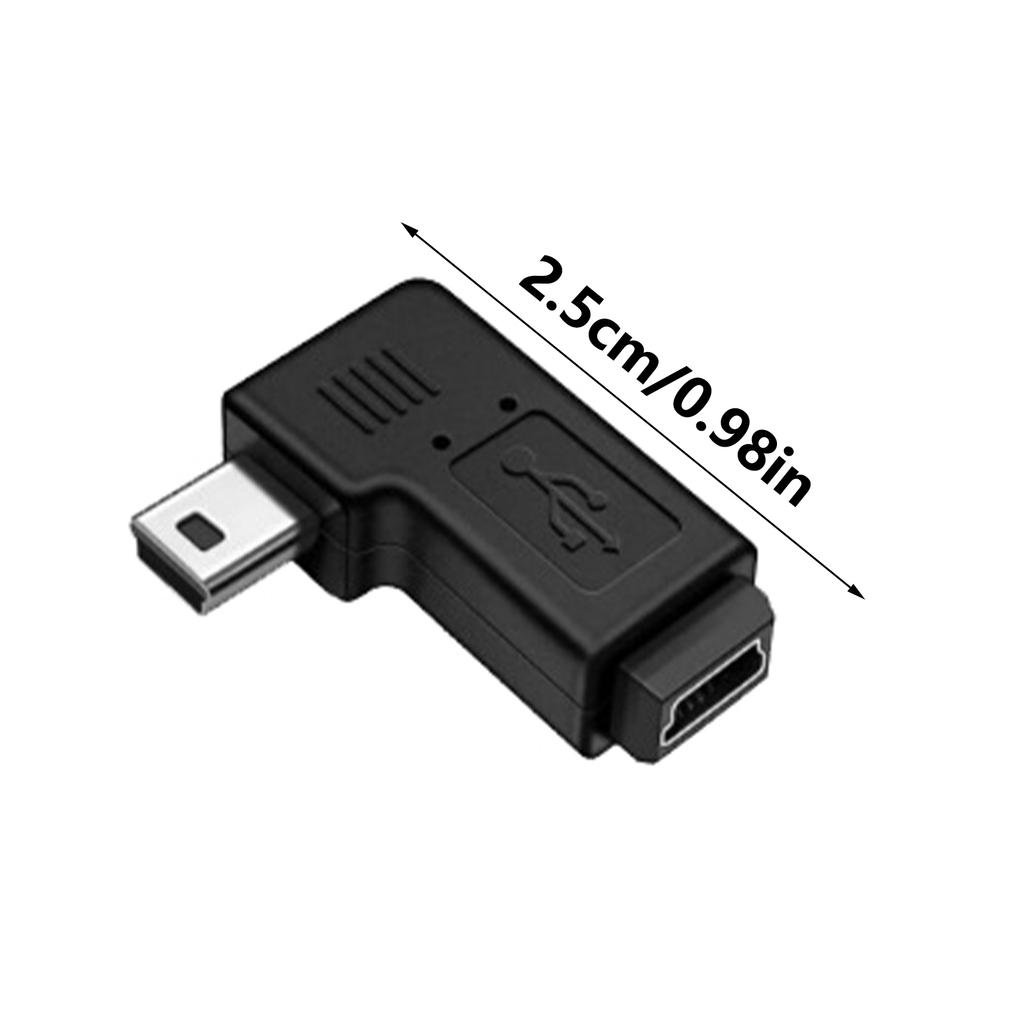 90 Degree Left & Right Angled Mini USB 5Pin Male To Female Extension Adapter for Smartphones and Tablets