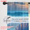 2pcs, plane printing Popular Curtain Panels Seashell and Pearl Beach Scene Polyester Fabric (without rod) All Seasons for