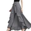 High Waist Pantskirt Solid Color Culottes Long Divided Skirt
