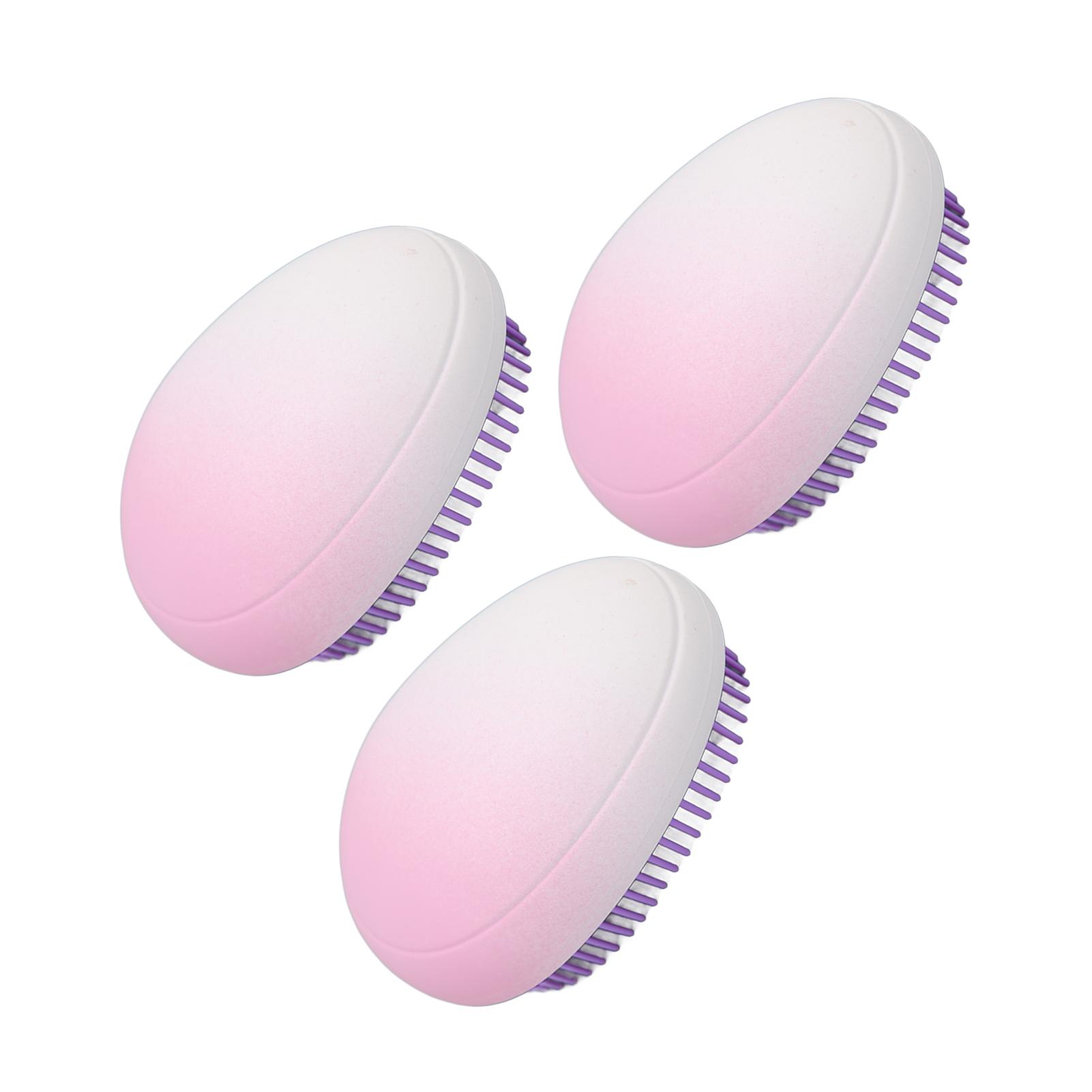 

3Pcs Massage Detangling Comb Gradient Purple Wet and Dry Use Portable Egg Shaped Hair Brush for