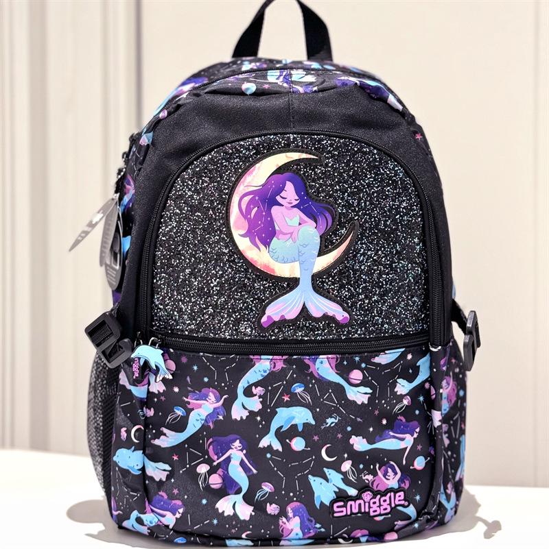 Smiggle Modrý Školní Batoh s Dvojitými Ramenními Popruhy pro 1.-6. třídu - Velký, Dekompresní, Multifunkční Batoh