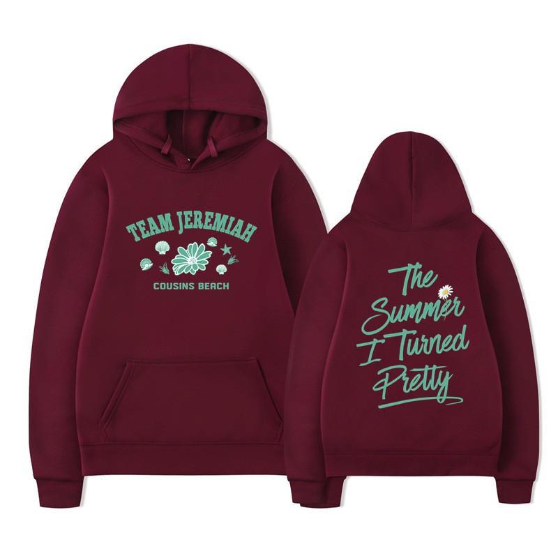 2025The Summer I Turned Pretty Printed Loose Hooded Sweater Hoodie