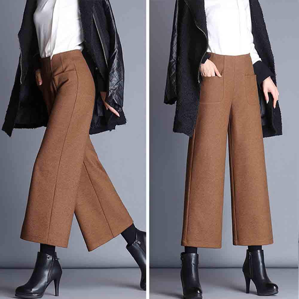 SISOFTLY Kalhoty pro Ideální pro Každodenní Zkrácené Všestranné Gaucho Kalhoty Dámské Široké nohavice Podzim/Zima, Dojíždění, Culottes, Nošení, Ležérní, Zvonové,