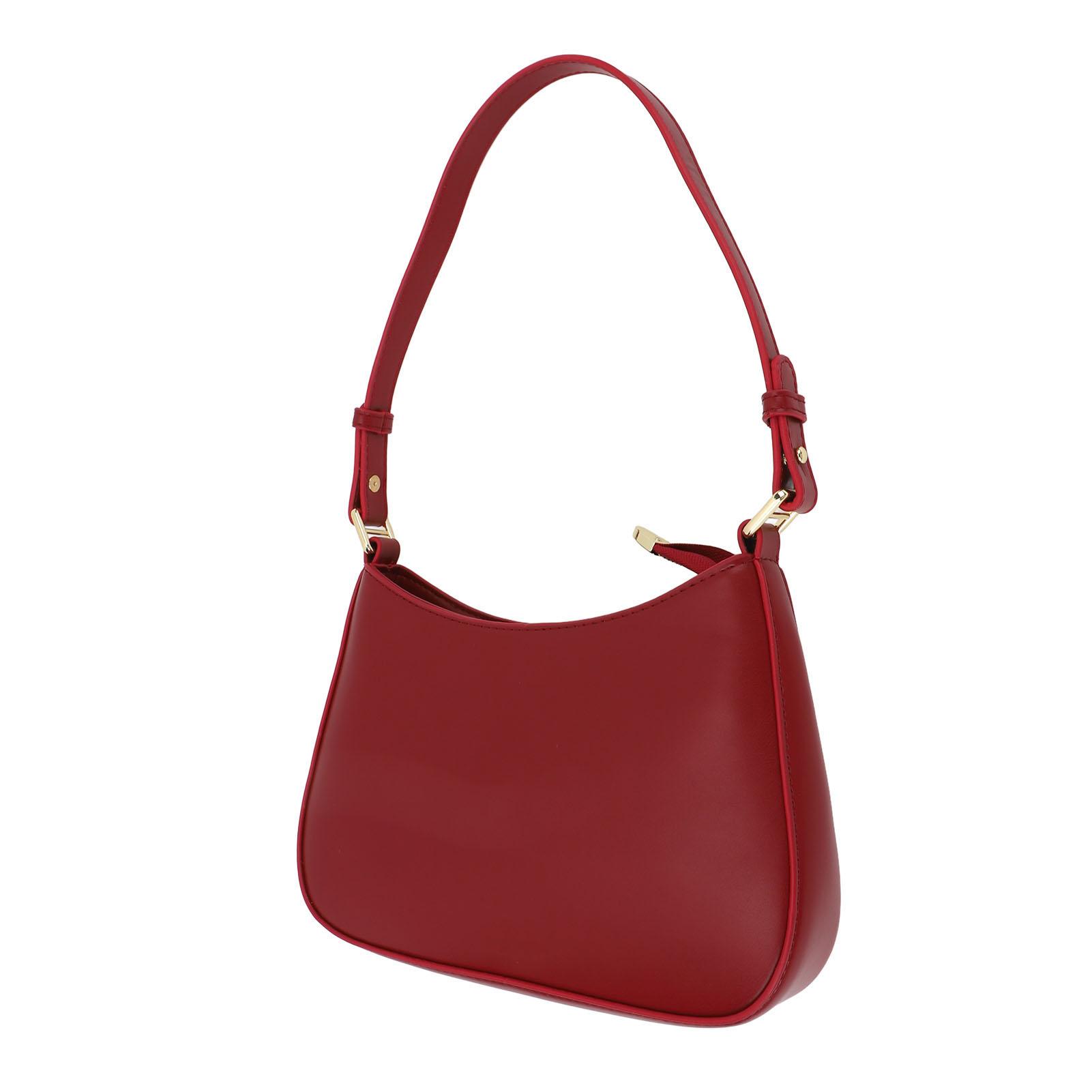 

Women Shoulder Bag Retro Underarm Purse Small Handbag Lady PU Leather Vintage Bag with Adjustable Strap Red