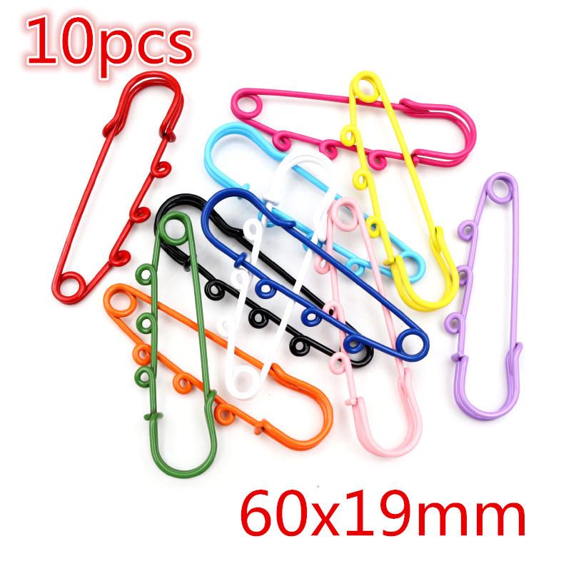Eco-friendly Colored Spray Paint Safety Pin Brooch Doll Pendant DIY Jewelry Accessories