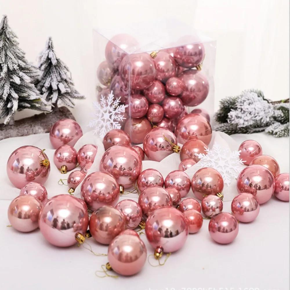 Fashion 37pcs Christmas Ball Pearl Color 4/5/6/7/8cm Christmas Pendant Gift Crafts DIY Hanging Ornament Ball Outdoor