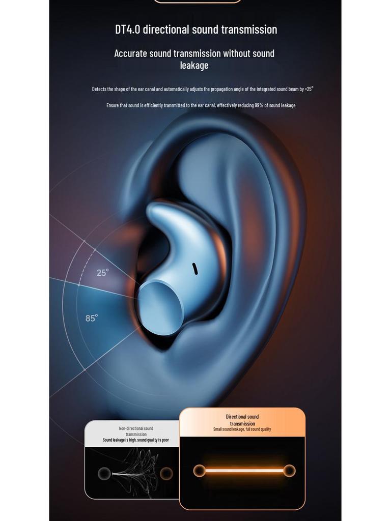 M52 Low-Latency Mini In-Ear Wireless Bluetooth Sleep Earphones with Digital Display