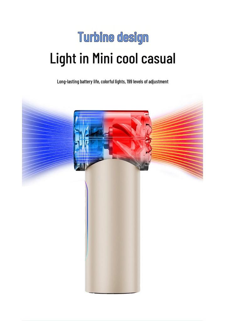 Portable Rechargeable Mini Fan with Colorful Lights - Strong Wind for Outdoor, Dorm, or Personal Use