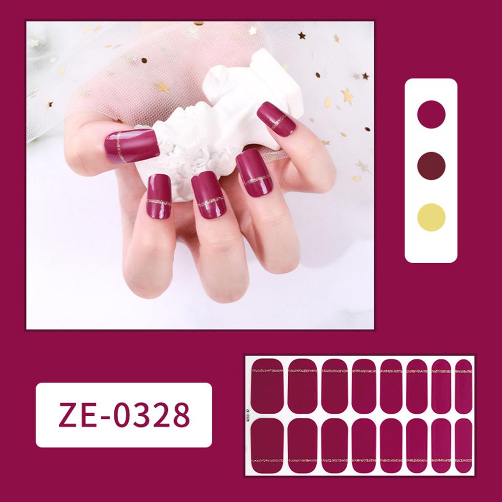 16 Strips Nail Polish Sticker Nail Stickers Set for UV Lamp Designer 3D Nails Polish Wraps Fashion Gel Nail Art Stickers